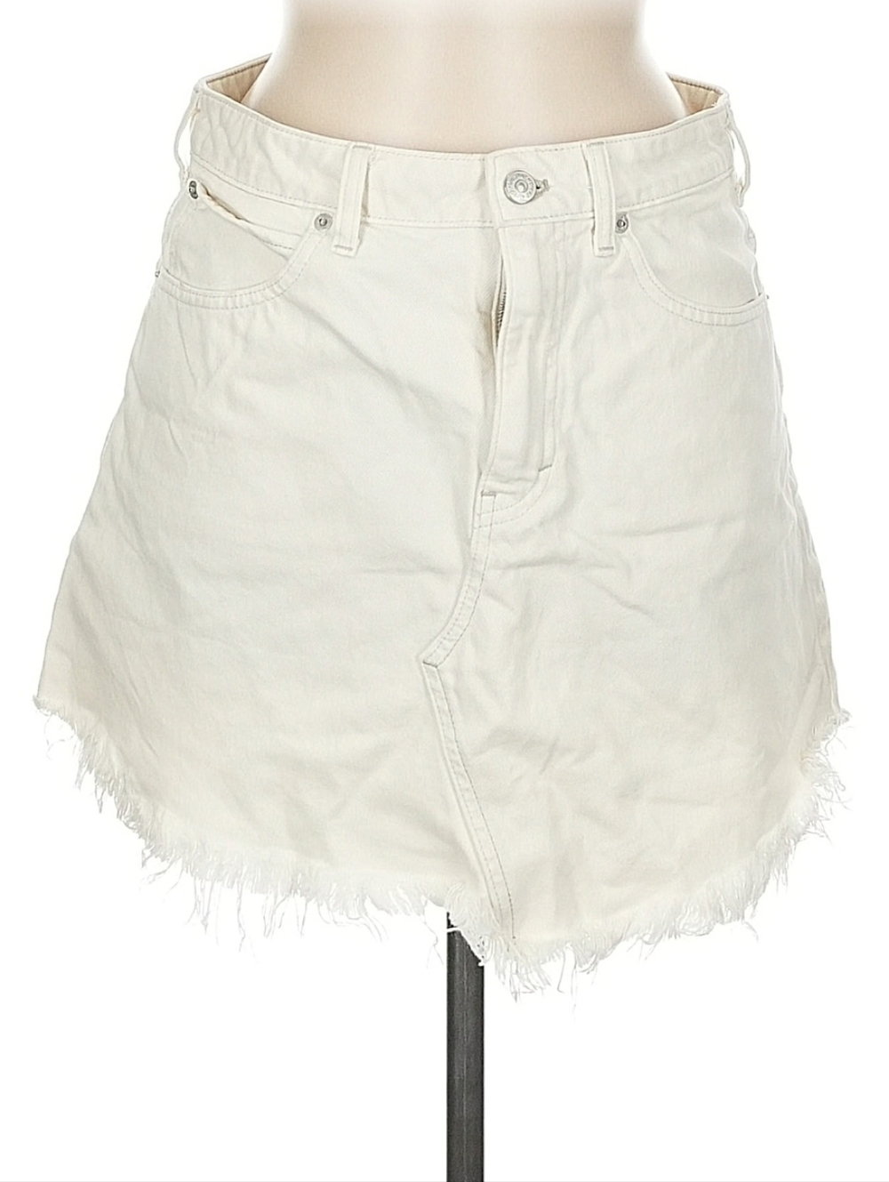 💥Sale💥We The Free Bailey Denim Raw Hem Mini Skirt In Coconut - Picture 4 of 7
